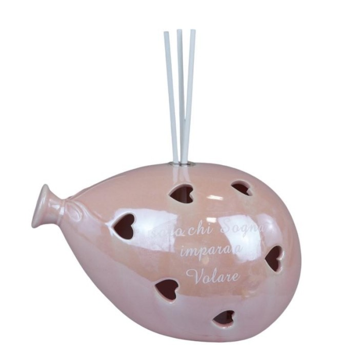 PALLONCINO GRANDE LED PROFUMATORE ROSA ANTICO C FRASE